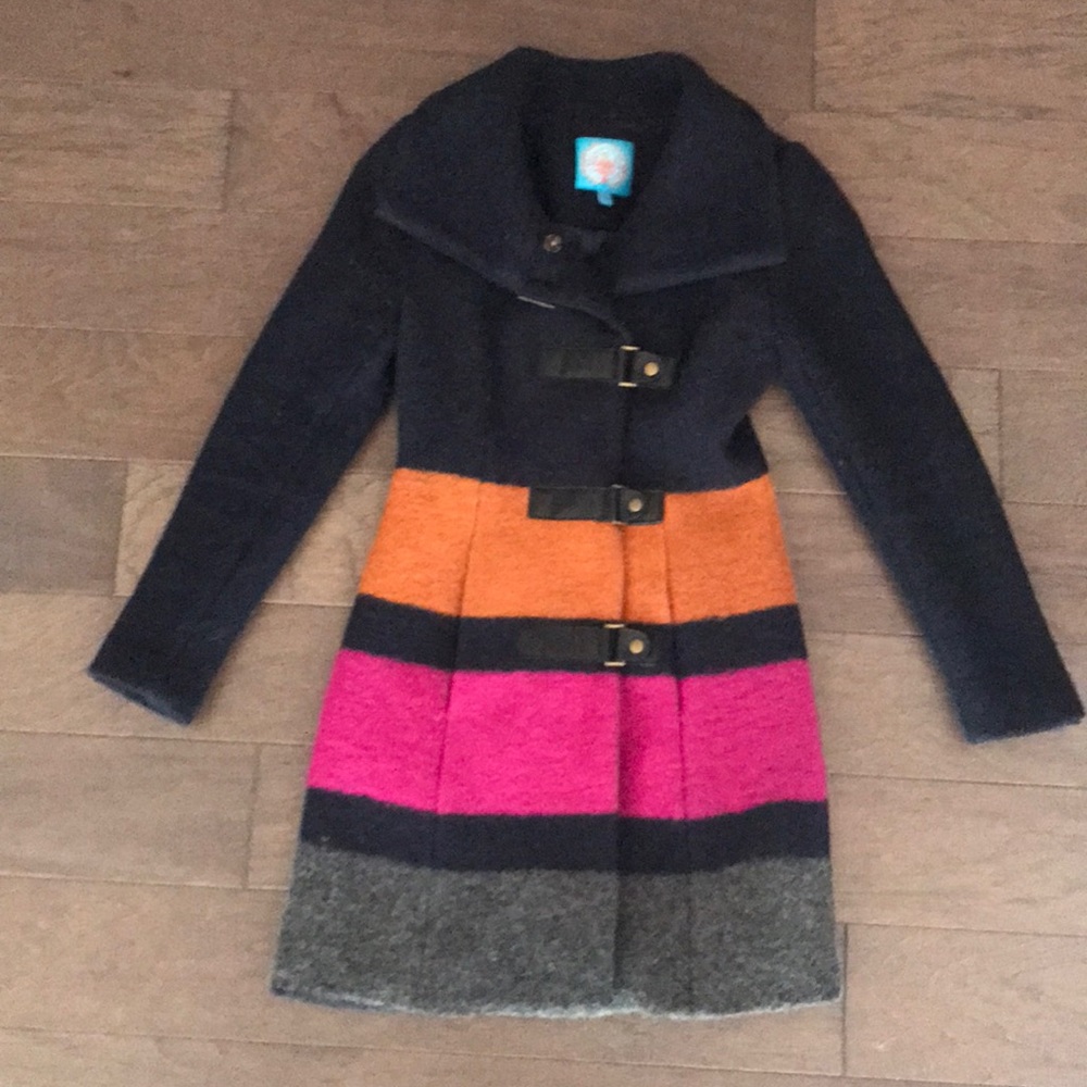 plenty by Tracy Reese stripe peacoat size petite